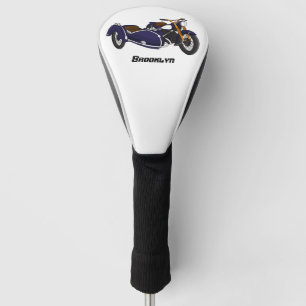 Sidecar purple motorcycle illustration golf head cover