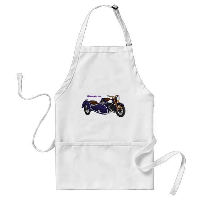 Sidecar purple motorcycle illustration standard apron (Front)