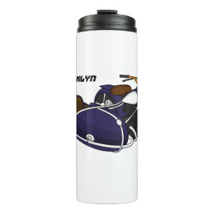 Sidecar purple motorcycle illustration thermal tumbler