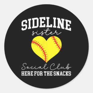 Sideline Sister Softll Sister Of A Softll Player Classic Round Sticker