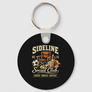 Sideline Social Club Cheer Snack Repeat Soccer Mom Key Ring