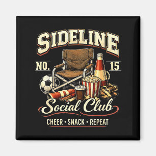 Sideline Social Club Cheer Snack Repeat Soccer Mom Magnet