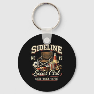 Sideline Social Club Cheer Snack Repeat Soccer Mum Key Ring