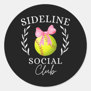 Sideline Social Club Coquette Softll Mom Sister Gr Classic Round Sticker