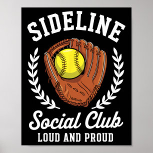 Sideline Social Club Softll Glove Ll Proud Mom Poster