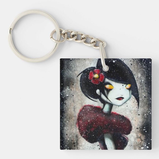 Sidelong (red) keychain (Front)