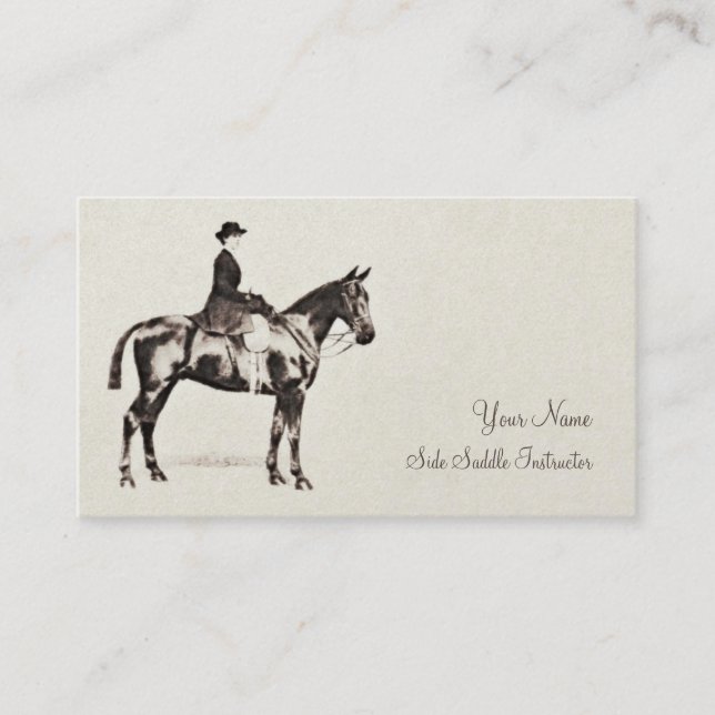 Sidesaddle horse and rider business card (Front)
