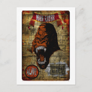 Sideshow Banner with Man Eating Gorilla Postcard