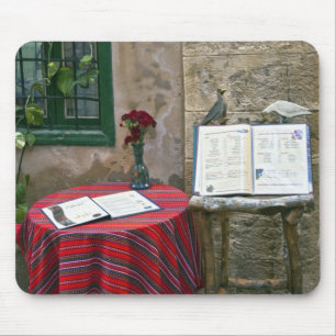 Sidewalk cafe, Chania, Crete, Greece Mouse Pad