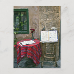 Sidewalk cafe, Chania, Crete, Greece Postcard