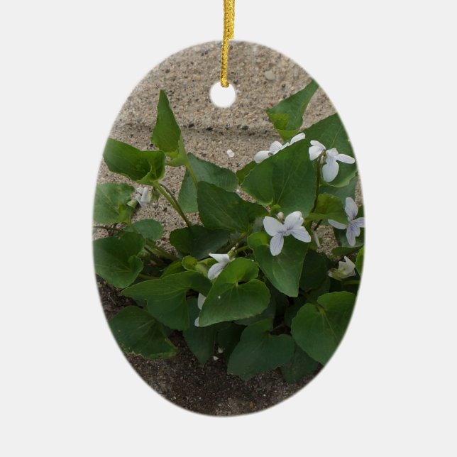 Sidewalk Flower Ceramic Ornament (Front)