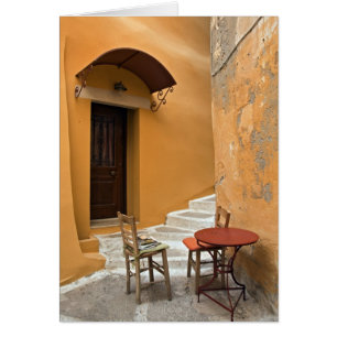 Sidewalk table setting, Chania, Crete, Greece