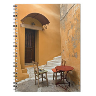 Sidewalk table setting, Chania, Crete, Greece Notebook