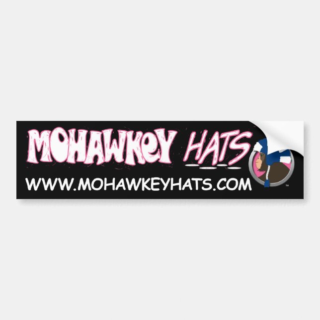 Sideways Mohawkey Monkey bumper sticker (Front)