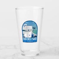 Sidi Bou Said Tunisia Retro Travel Art Vintage