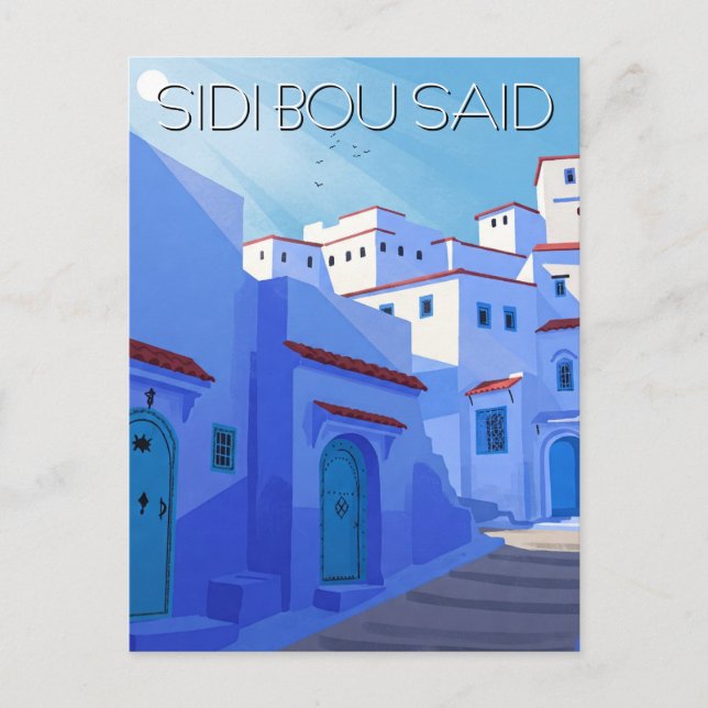 Sidi Bou Said Tunisia Travel Abstract Postcard (Front)
