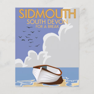 Sidmouth South Devon vintage travel poster.