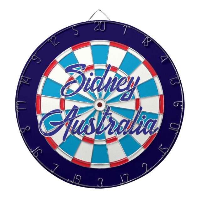 Sidney Australia text template Blue Red White  Dartboard (Front)