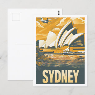 Sidney Australia Vintage Famous Travel Place Postcard
