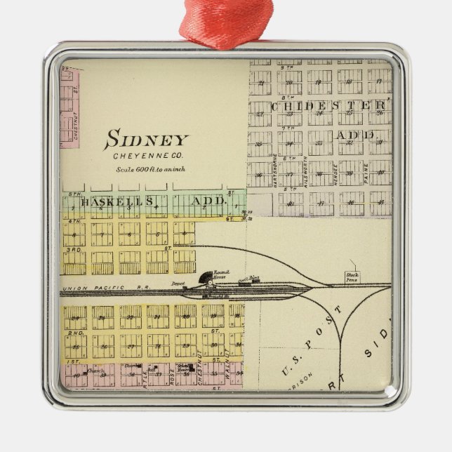 Sidney, Nebraska Metal Ornament (Front)