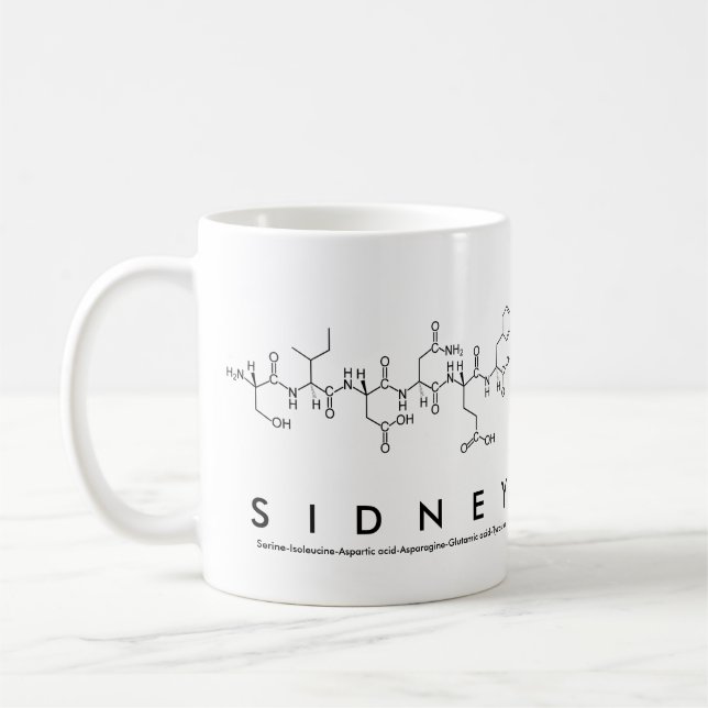 Sidney peptide name mug (Left)
