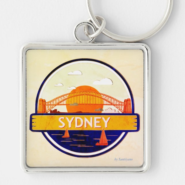 Sidney Porte-clé Premium Carré Key Ring (Front)