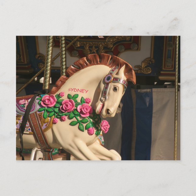 Sidney the Carousel Horse Postcard (Front)