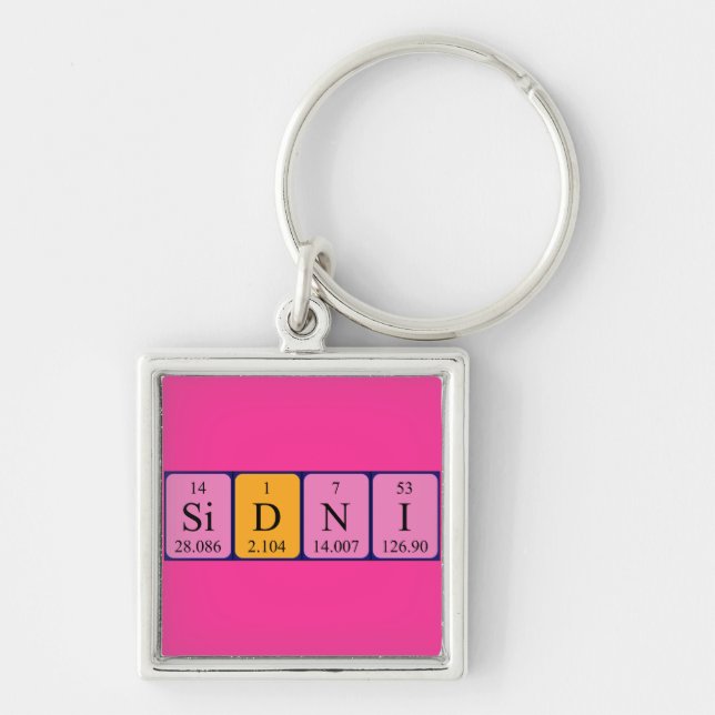Sidni periodic table name keyring (Front)