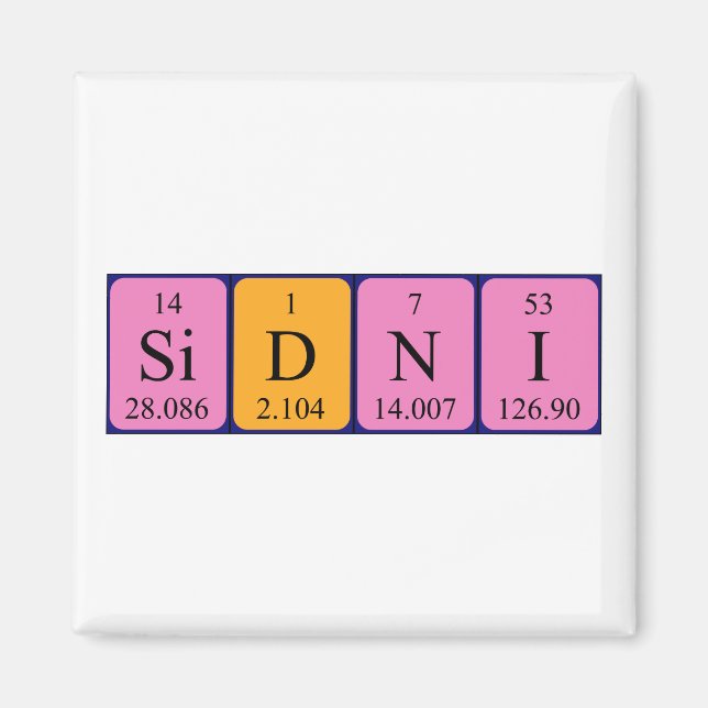 Sidni periodic table name magnet (Front)