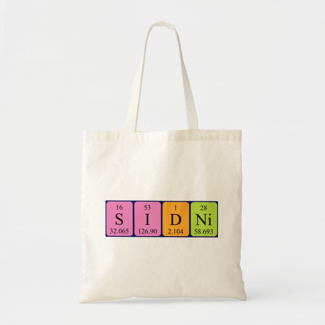 Sidni periodic table name tote bag (Front)
