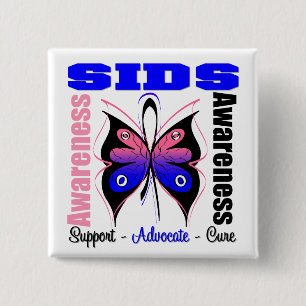 SIDS Awareness Butterfly 15 Cm Square Badge