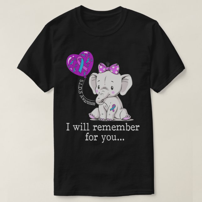 SIDS Awareness Elephant  T-Shirt (Design Front)