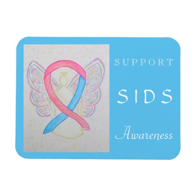 SIDS Awareness Ribbon Angel Custom Magnet (Horizontal)