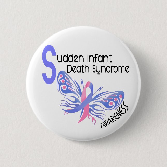 SIDS BUTTERFLY 3.1 6 CM ROUND BADGE (Front)