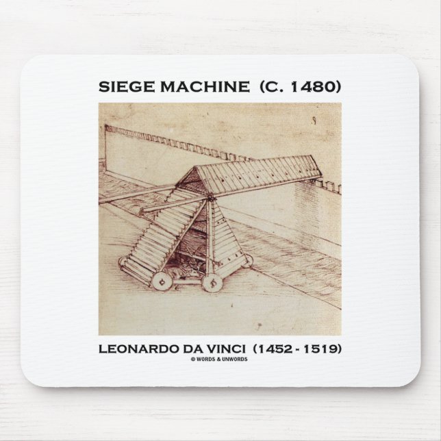Siege Machine (C. 1480) Leonardo da Vinci Mouse Pad (Front)