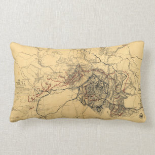 Siege of Atlanta Civil War Map July - August 1864 Lumbar Cushion