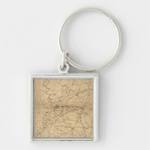 Siege of Vicksburg - Civil War Panoramic Map 2 Key Ring