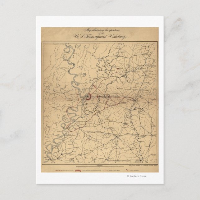 Siege of Vicksburg - Civil War Panoramic Map 2 Postcard (Front)