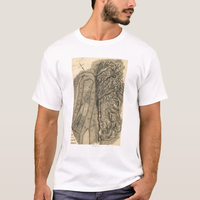 Siege of Vicksburg - Civil War Panoramic Map T-Shirt (Front)