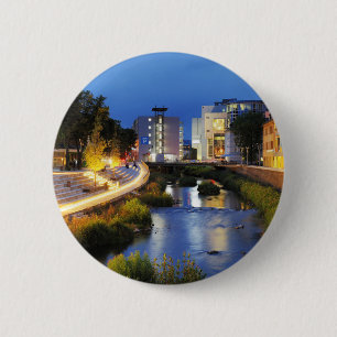 Siegen Siegufer zur blauen Stunde 6 Cm Round Badge