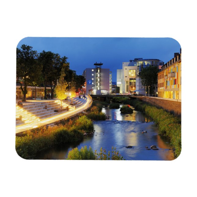 Siegen Siegufer zur blauen Stunde Magnet (Horizontal)