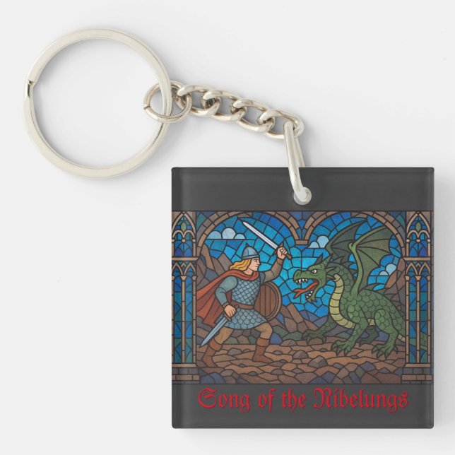 Siegfried fighting the Dragon Key Ring (Front)