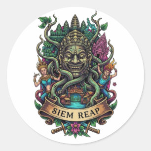 SIEM REAP CLASSIC ROUND STICKER