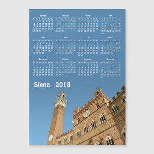Siena, Italy 2018 calendar magnetic card