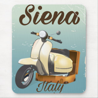 Siena Italy Scooter vacation poster Mouse Pad