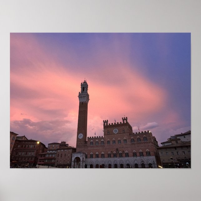 Siena Italy Sunset Poster (Front)