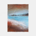 Siena Turquoise Abstract  Small Fleece Blanket