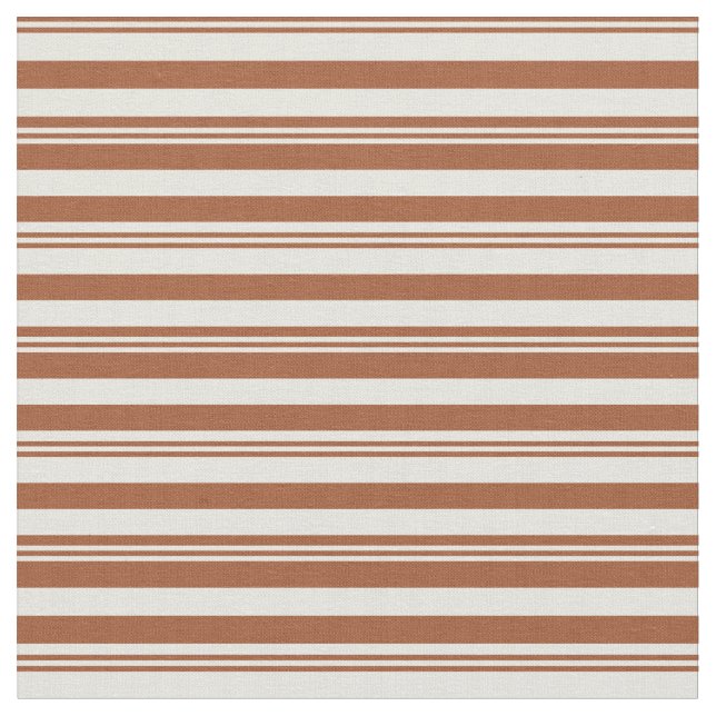 Sienna and Beige Coloured Lined Pattern Fabric (Close Up)