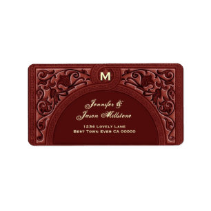 SIENNA and CREAM Floral Arch Wedding Address Label