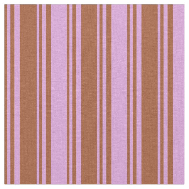 Sienna and Plum Coloured Stripes Fabric (Close Up)